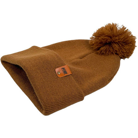 HAAKWEAR Pom Pom Beanie - Made in USA- Camel Brown