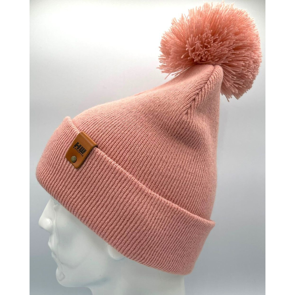 HAAKWEAR Pom Pom Beanie - Made in USA - Pearl Pink
