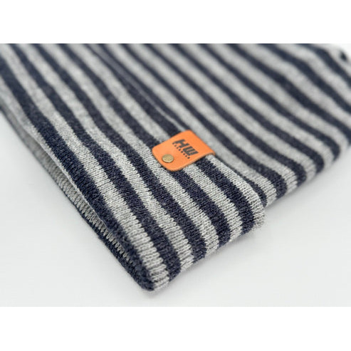 HAAKWEAR Theta Stitch RORO Cuffed Beanie (Patent Pending Design)-Gray/Blue, Made in USA