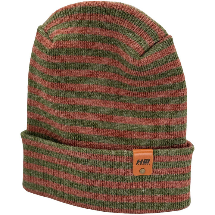 HAAKWEAR Theta Stitch RORO Cuffed Beanie (Patent Pending Design)-Green/Burgundy, Made in USA