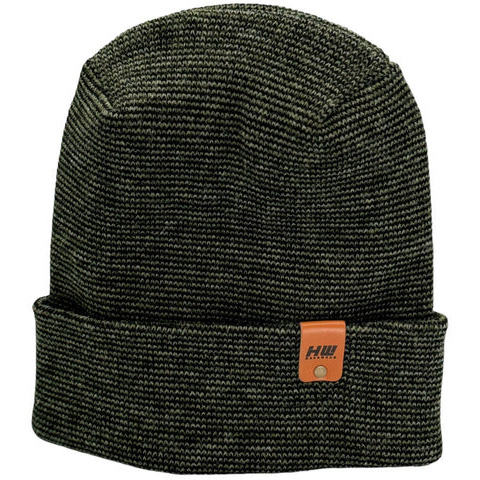Haakwear Theta Stitch Fusion Cuffed Beanie (Patent Pending Design)-Green/Black, Made in USA
