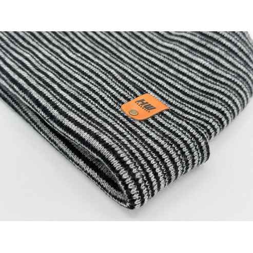 Modern Theta Stitch Contrast Cuffed Beanie (Patent Pending Design)-Gray/Black, Made in USA