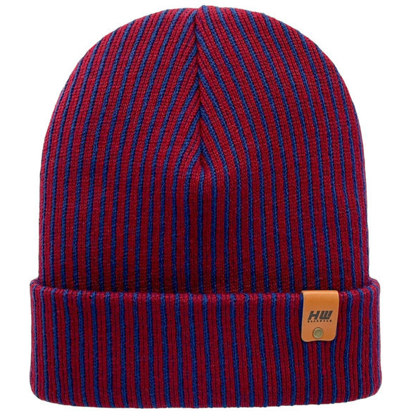 Cuffed Traditional Wide Ribbed Blue/Maroon