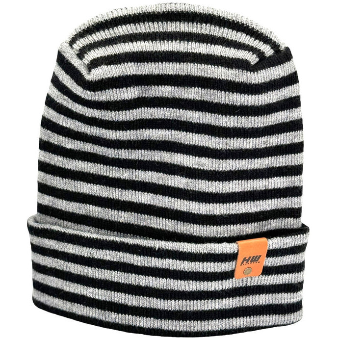 HAAKWEAR Theta Stitch RORO Cuffed Beanie (Patent Pending Design)-Gray/Black, Made in USA