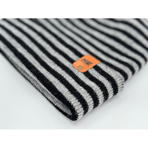 HAAKWEAR Theta Stitch RORO Cuffed Beanie (Patent Pending Design)-Gray/Black, Made in USA