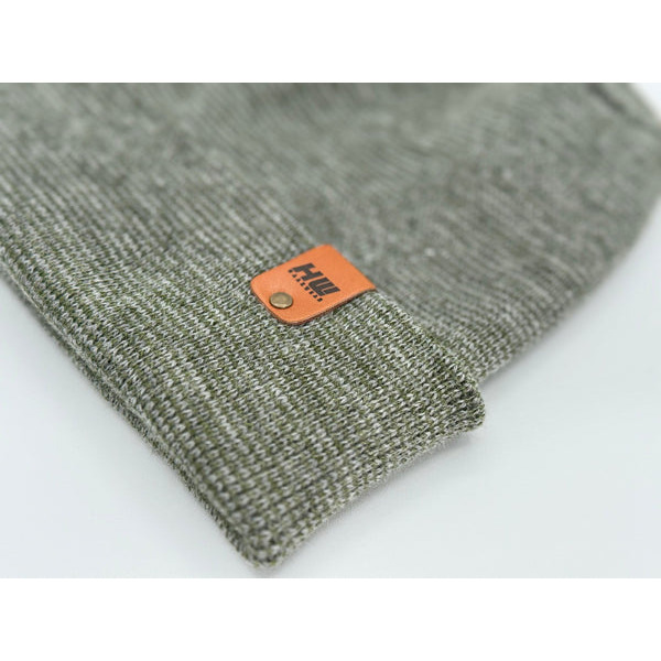Haakwear Theta Stitch Fusion Cuffed Beanie (Patent Pending Design)-Gray/Green, Made in USA