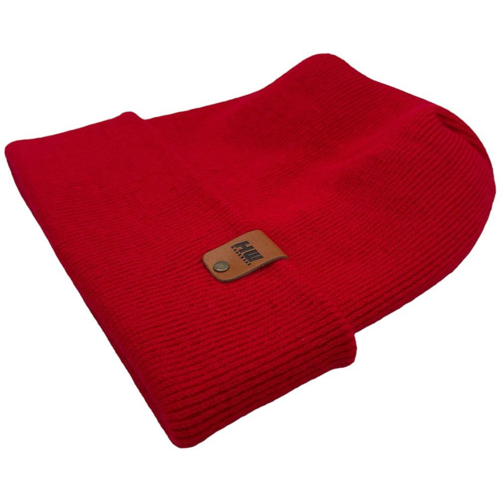 HAAKWEAR Theta-Stitch Cuffed Beanie - Designed and Made in USA (Patent Pending Design) - Scarlet Red