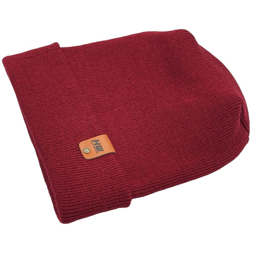 HAAKWEAR Theta-Stitch Cuffed Beanie - Designed and Made in USA (Patent Pending Design) - Burnt Maroon