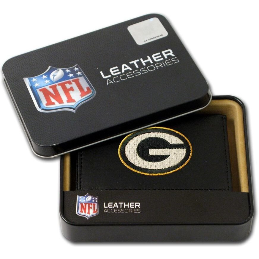 Green Bay Packers Wallet Trifold Leather Embroidered