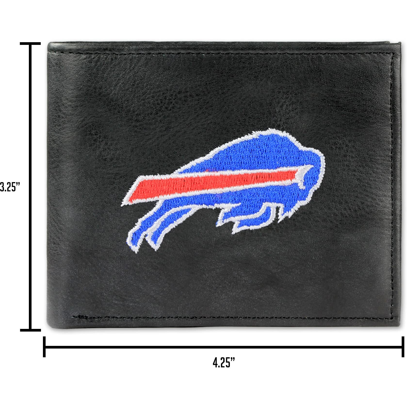 Carolina Panthers Wallet Billfold Leather Embroidered Black