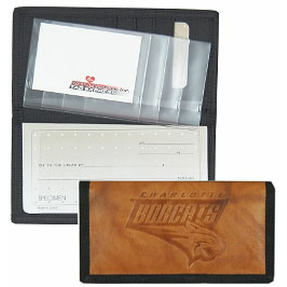 Charlotte Bobcats Checkbook Cover Leather/Nylon Embossed CO