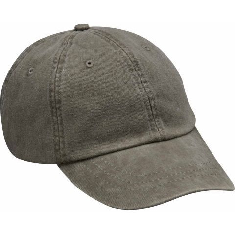LP101 | OPTIMUM-SOLID PGMT- Pigment dyed, garment washed cotton twill, six panel, low profile, unstructured cap with Adams Cool-Crown mesh lining and leather strap closure with antique brass buckle and grommet.  - OLIVE