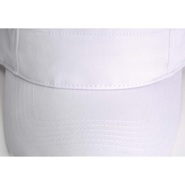 AC101 | ACE- Three Panel Cotton Twill Visor, Terry Cloth Sweatband, Self-Fabric Hook and Loop Closure- WHITE