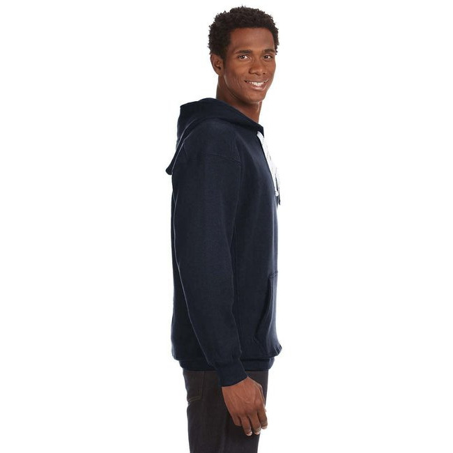 J. America Sport Lace Hooded Sweatshirt - Navy, M
