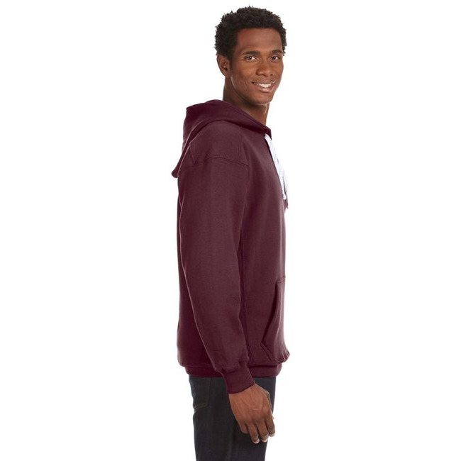 J. America Sport Lace Hooded Sweatshirt - Maroon, S