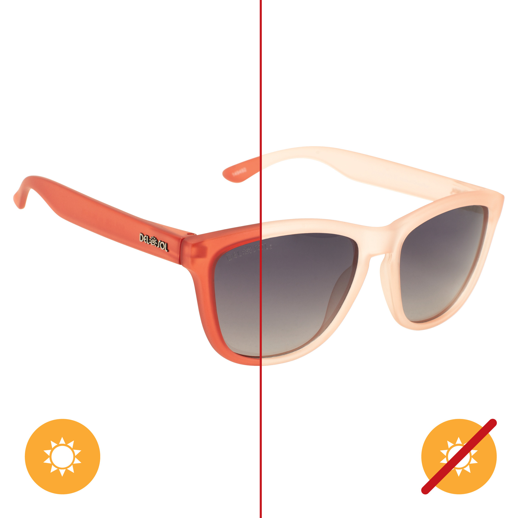 Solize Can You Feel It - Frosted Pink to Red by DelSol for Women - 1 Pc Sunglasses