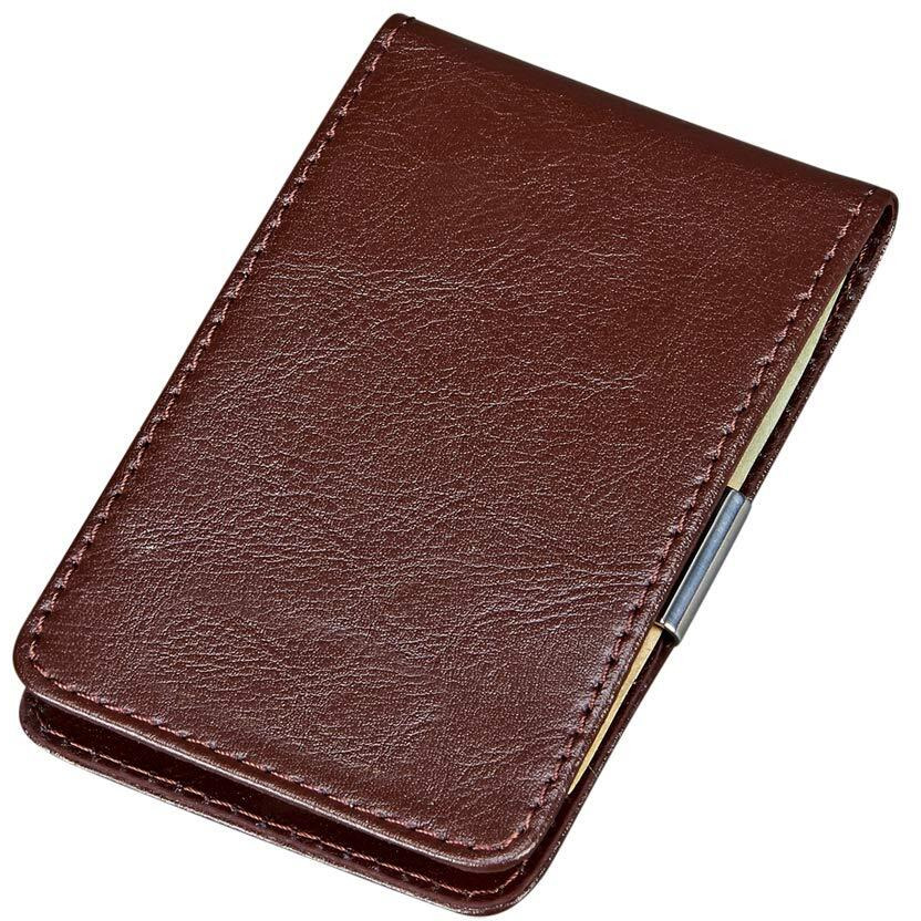 Brown Leather Folding Case with Stainless Steel Money Clip