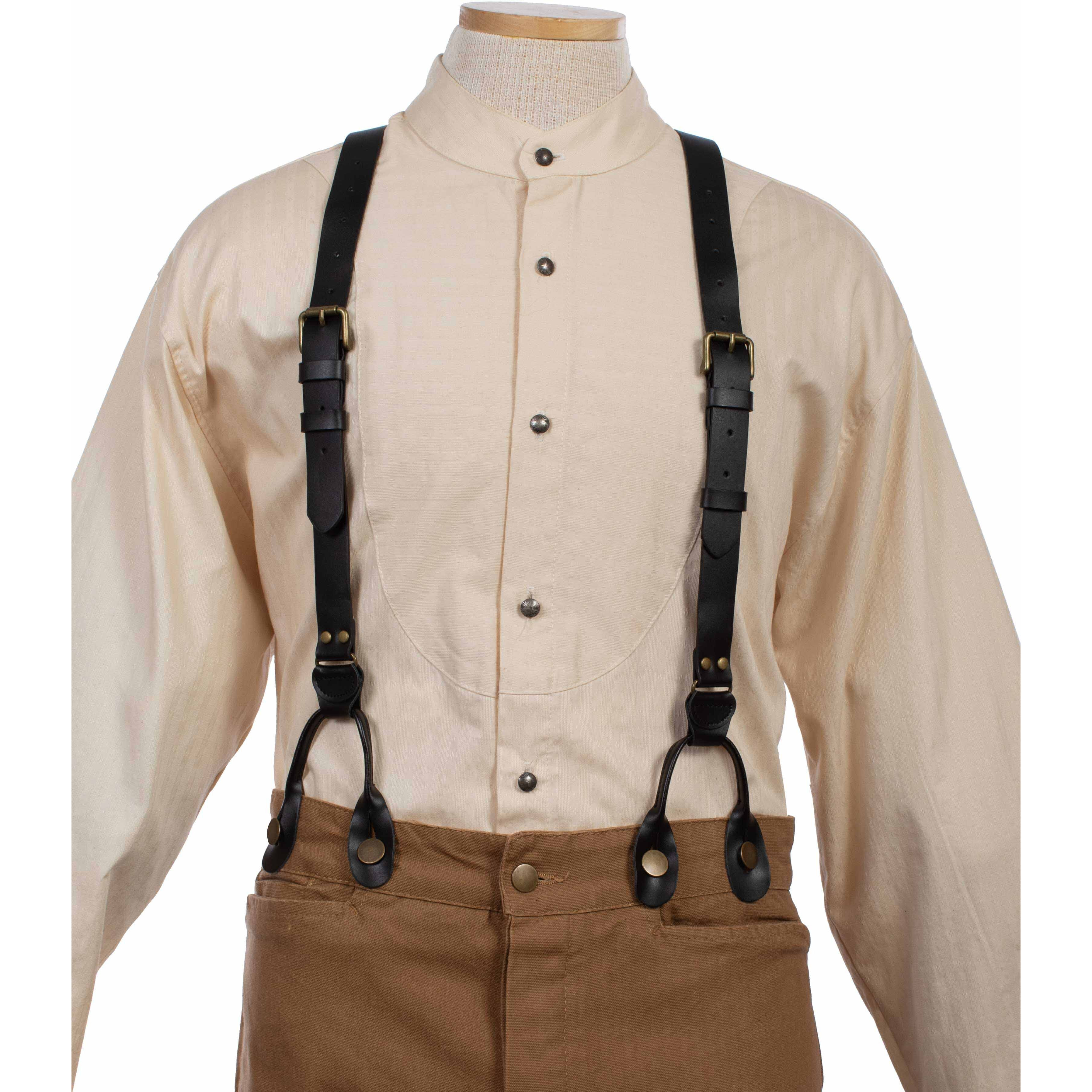 1" LEATHER SUSPENDERS 48" LONG