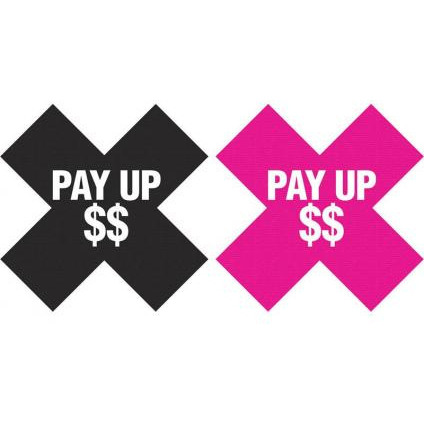 Peekaboos Pay Up Pasties 2 Pairs 1 Black, 1 Pink(D0102H5QC3G.)