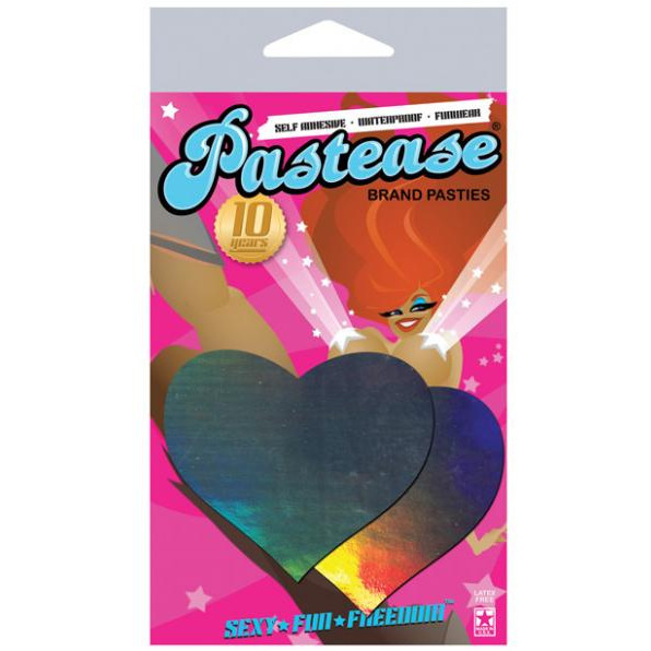 Pastease Hologram Heart Silver Pasties O/S(D0102H5QYGG.)