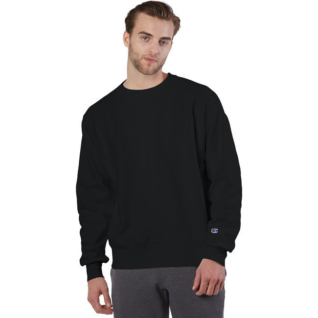 Champion Reverse Weave Crewneck Sweatshirt - Black, L