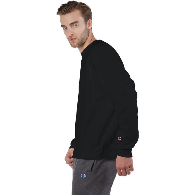 Champion Reverse Weave Crewneck Sweatshirt - Black, L
