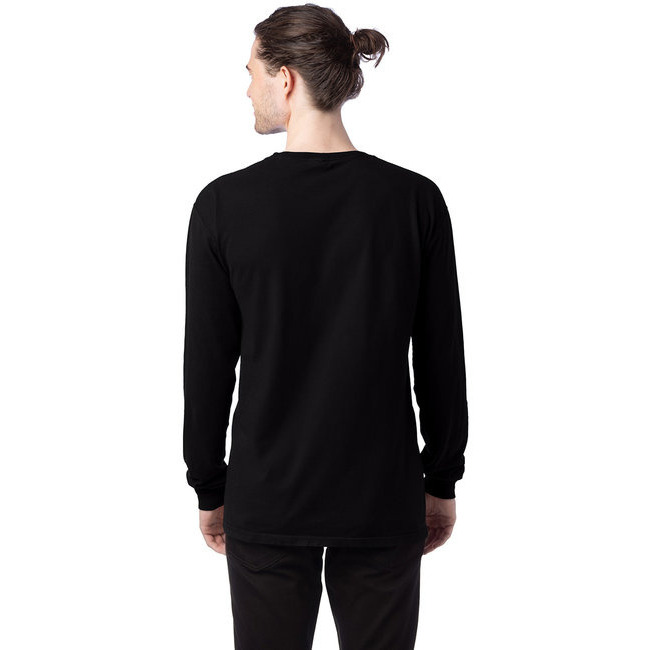 Unisex garment-Dyed Long-Sleeve T-Shirt - BLAcK - S(D0102H7KYRX)