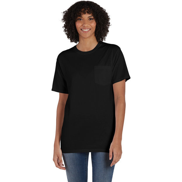 Unisex garment-Dyed T-Shirt with Pocket - BLAcK - S(D0102H7K0LJ)