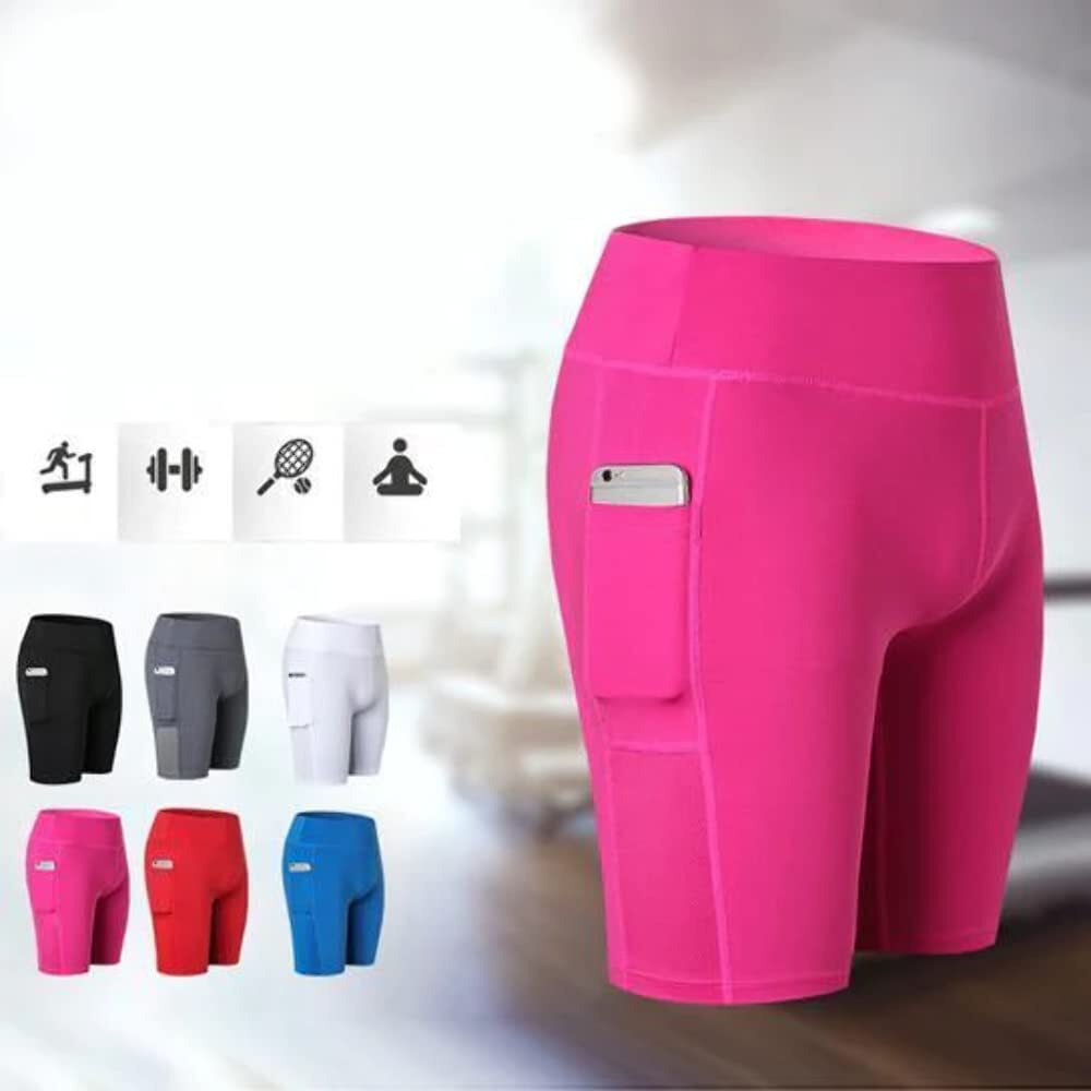 All Seasons Yoga Shorts Stretchable With Phone Pocket(D0102HEYY7W.)