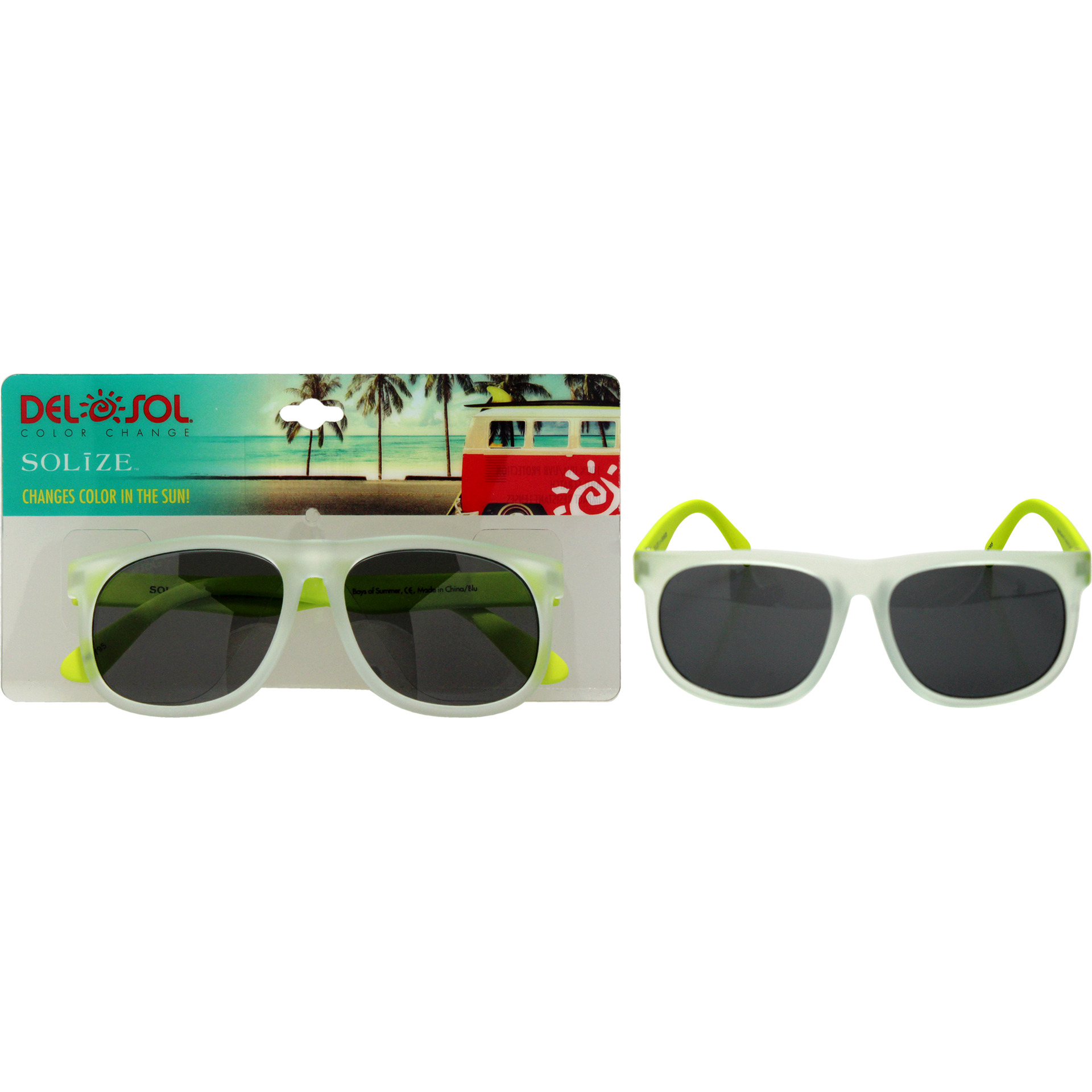 Kids Solize Boys of Summer - Clear to Blue by DelSol for Kids - 1 Pc Sunglasses