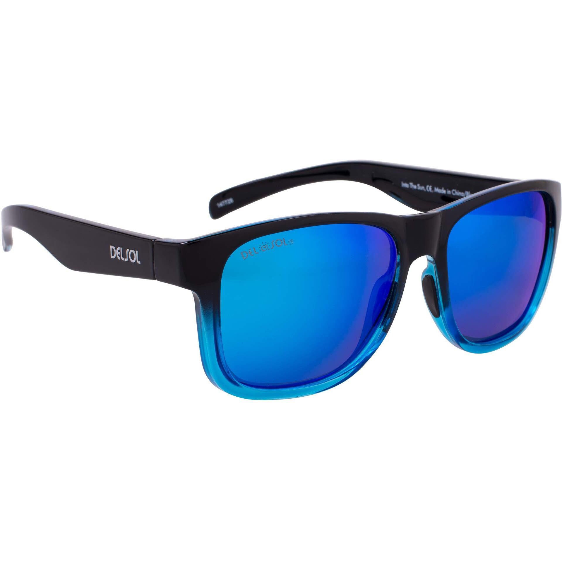 Solize Into the Sun - Black and Clear to Blue by DelSol for Unisex - 1 Pc Sunglasses