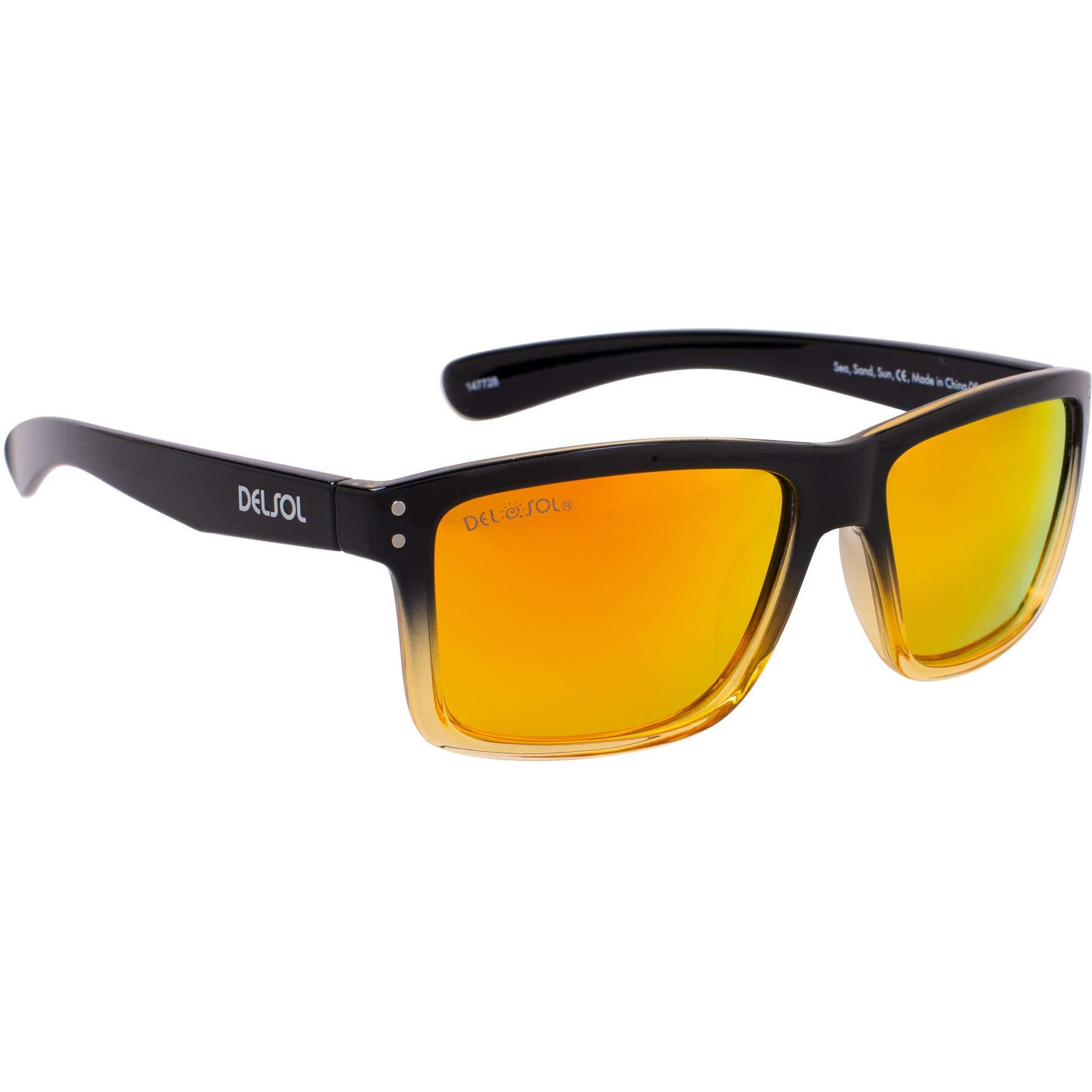 Solize Sea Sand Sun - Black and Clear to Yellow by DelSol for Unisex - 1 Pc Sunglasses