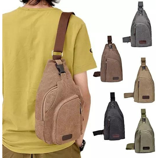 Sling Cling Cotton Canvas Messenger Bag in 5 Colors(D0102HEYJ5G.)