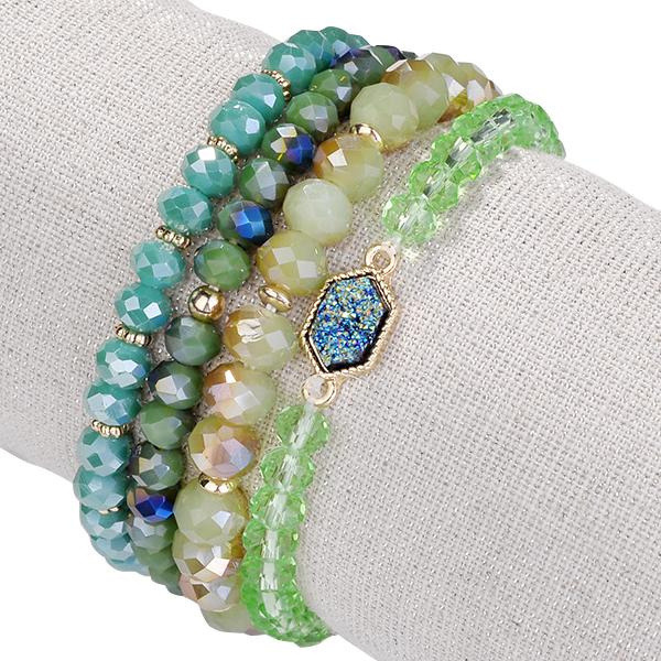 Arm Candy Natural Stone And Glass Crystal Bracelets(D0102HEY9KY.)