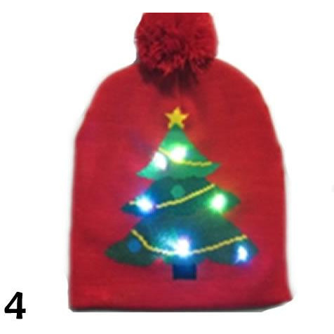 Pom Pom Party Holiday Hats With LED Lights(D0102HEYYGW.)