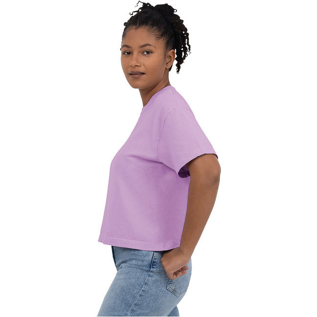 Ladies Heavyweight Middie T-Shirt - ORcHID - S(D0102H7YF2T)