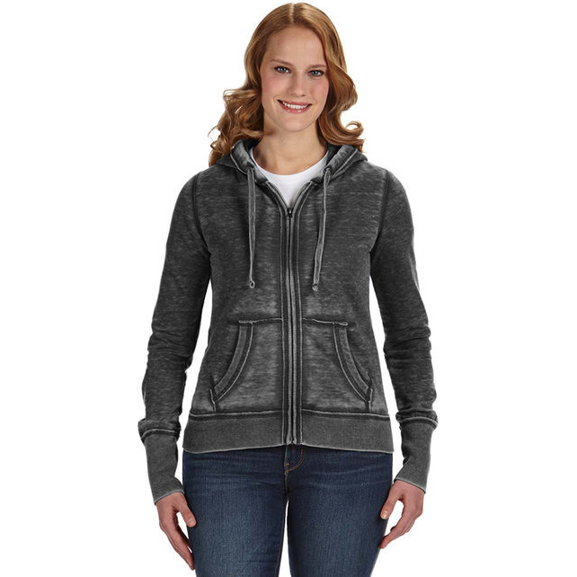 Ladies Zen Full-Zip Fleece Hooded Sweatshirt - cEMENT - XS(D0102H76I88)