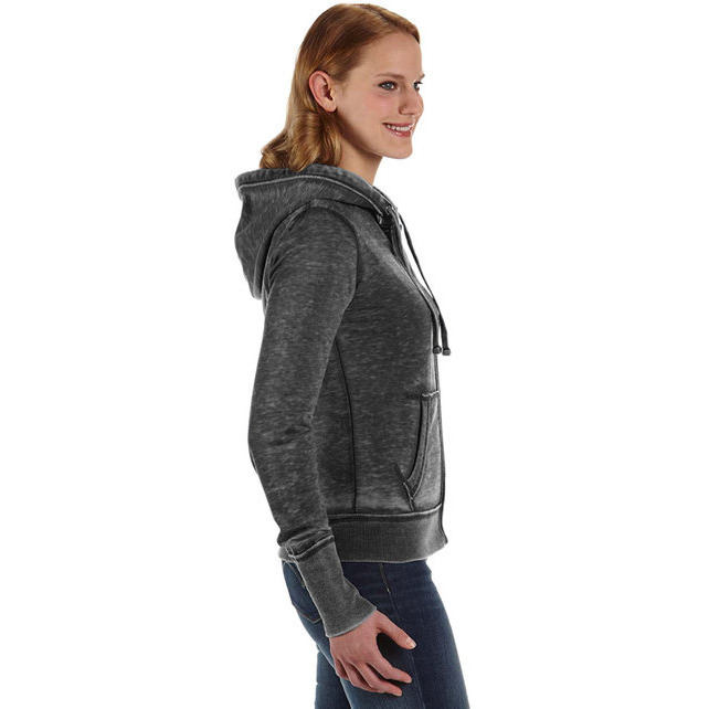 Ladies Zen Full-Zip Fleece Hooded Sweatshirt - cEMENT - XS(D0102H76I88)