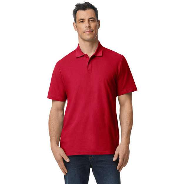 Mens Softstyle Double Pique Polo - cHERRY RED - S(D0102H7YFNT)