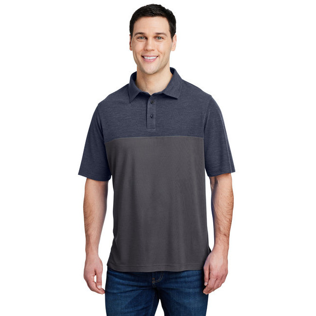 Mens Fusion chromaSoft colorblock Polo - cARBON cRBN HTH - 5XL(D0102H7Z396)