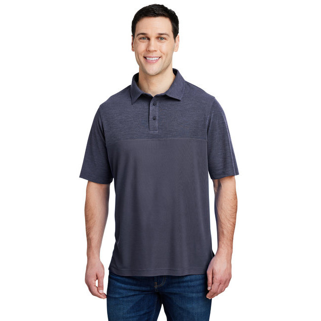 Mens Fusion chromaSoft colorblock Polo - cARBON cRBN HTH - 5XL(D0102H7Z3QT)