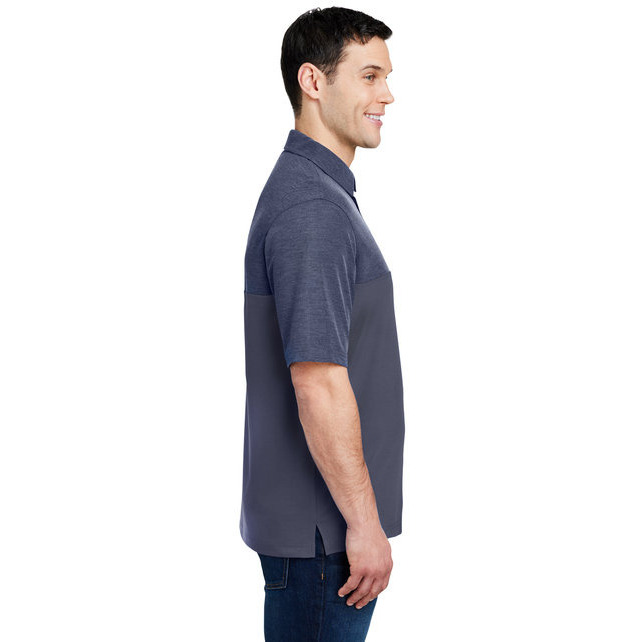 Mens Fusion chromaSoft colorblock Polo - cARBON cRBN HTH - 5XL(D0102H7Z3QT)
