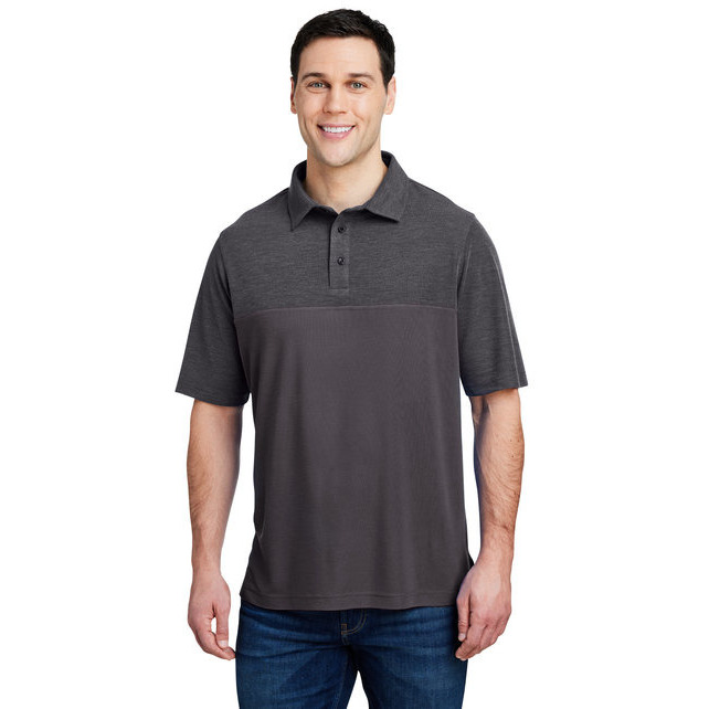 Mens Fusion chromaSoft colorblock Polo - cARBON cRBN HTH - 5XL(D0102H7Z3P8)