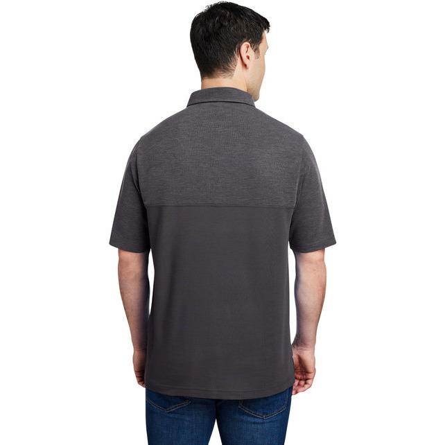 Mens Fusion chromaSoft colorblock Polo - cARBON cRBN HTH - 5XL(D0102H7Z3P8)