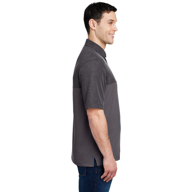 Mens Fusion chromaSoft colorblock Polo - cARBON cRBN HTH - 5XL(D0102H7Z3P8)