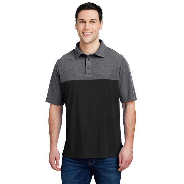 Mens Fusion chromaSoft colorblock Polo - cARBON cRBN HTH - 5XL(D0102H7Z39X)