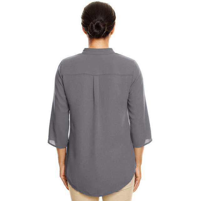 Ladies Perfect Fit34-Sleeve crepe Tunic - BLAcK - XS(D0102H7Z0YX)