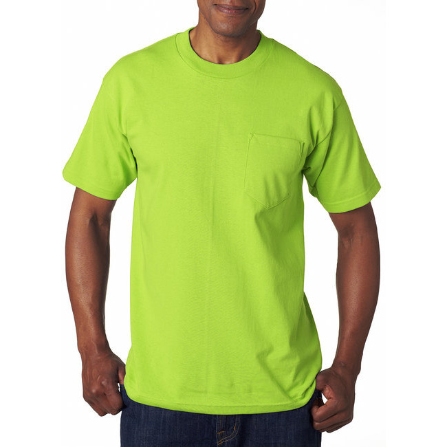 Adult 61 oz 100% cotton Pocket T-Shirt - ASH - S(D0102H7DT46)