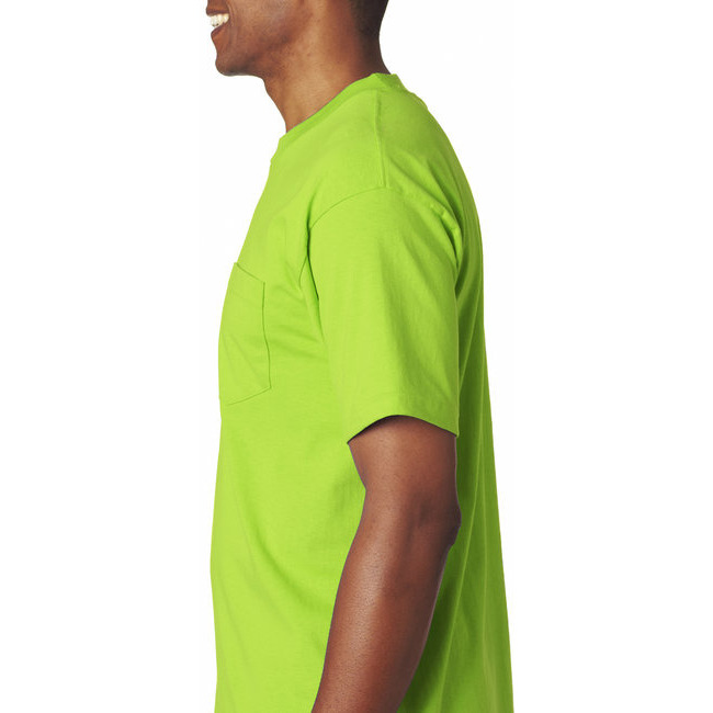 Adult 61 oz 100% cotton Pocket T-Shirt - ASH - S(D0102H7DTKT)