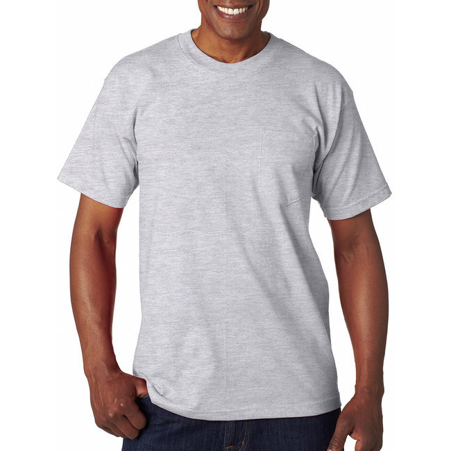 Adult 61 oz 100% cotton Pocket T-Shirt - ASH - S(D0102H7DTUX)